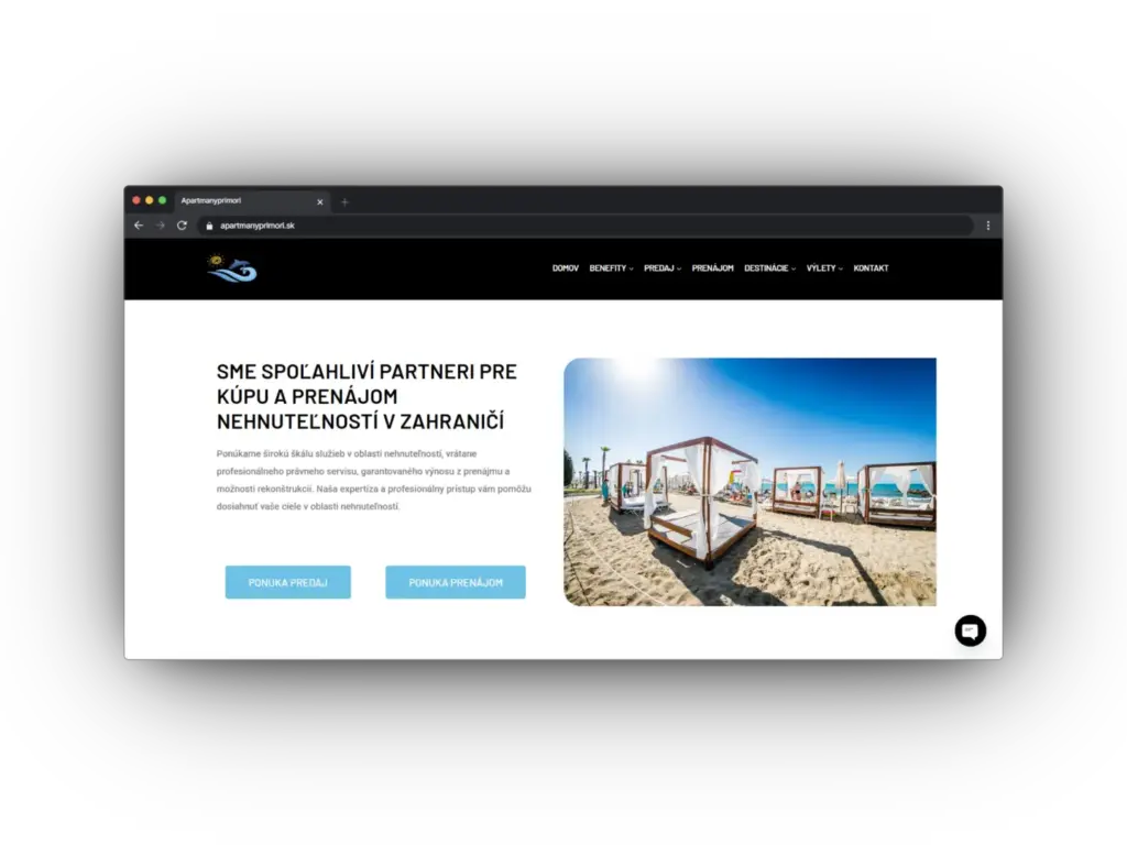 Poctivé WordPress webstránky s funkčným SEO, postavené na pevných základoch. Navrhnuté a realizované podľa vašich požiadaviek. 4 apartmanyprimorisk