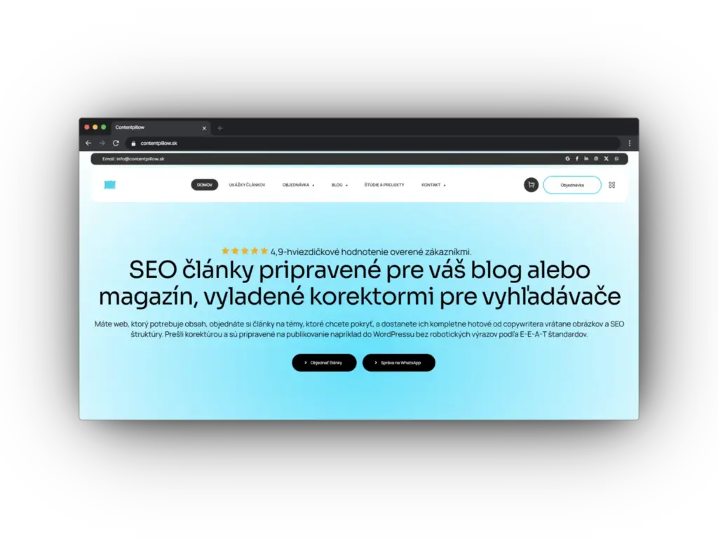 Poctivé WordPress webstránky s funkčným SEO, postavené na pevných základoch. Navrhnuté a realizované podľa vašich požiadaviek. 6 contentpillow